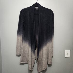 Barefoot Dreams Bamboo Chic Lite Knit Cardigan Size S/M Black And Gray